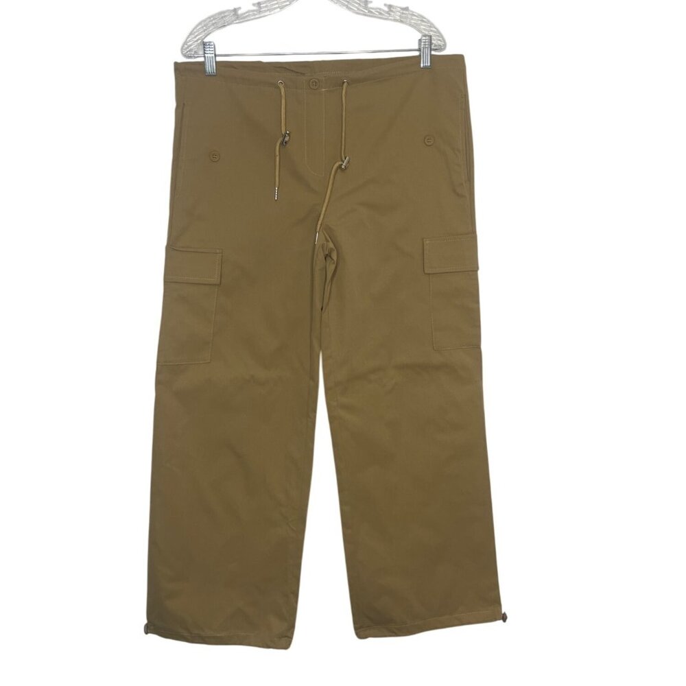 Pull On Cargo Pants Drawstring Womens Medium Tan New WOT